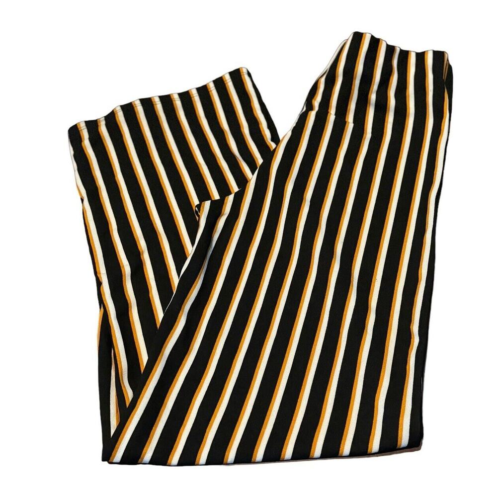 Park Avenue Black Gold White Stripe Pants‎ Small/Medium (?) Check Measurements
